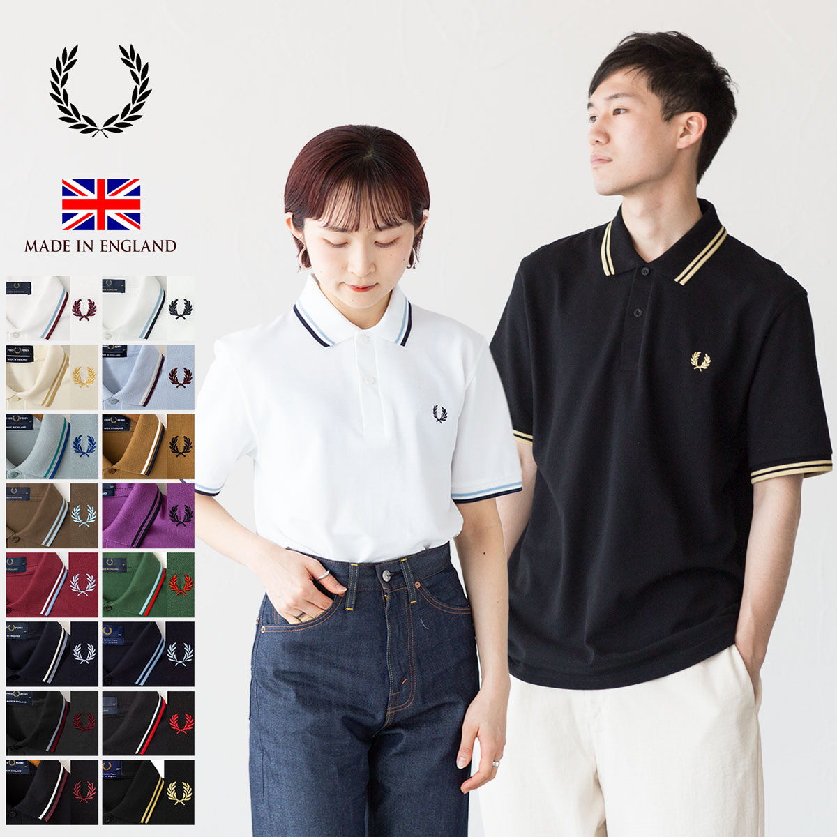 FRED PERRY（フレッドペリー） ポロシャツ M12 英国製 ティップライン
