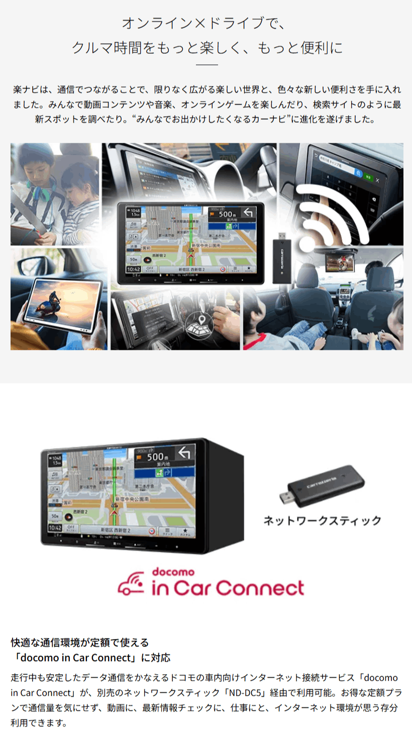 楽ナビ AVIC-RZ822-D パイオニア カロッツェリア 7インチ カーナビ 2D