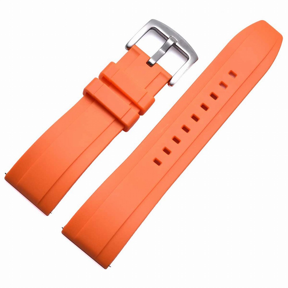 交換用 腕時計ベルト フッ素ゴム ラバーバンド 汎用品 幅20mm/22mm