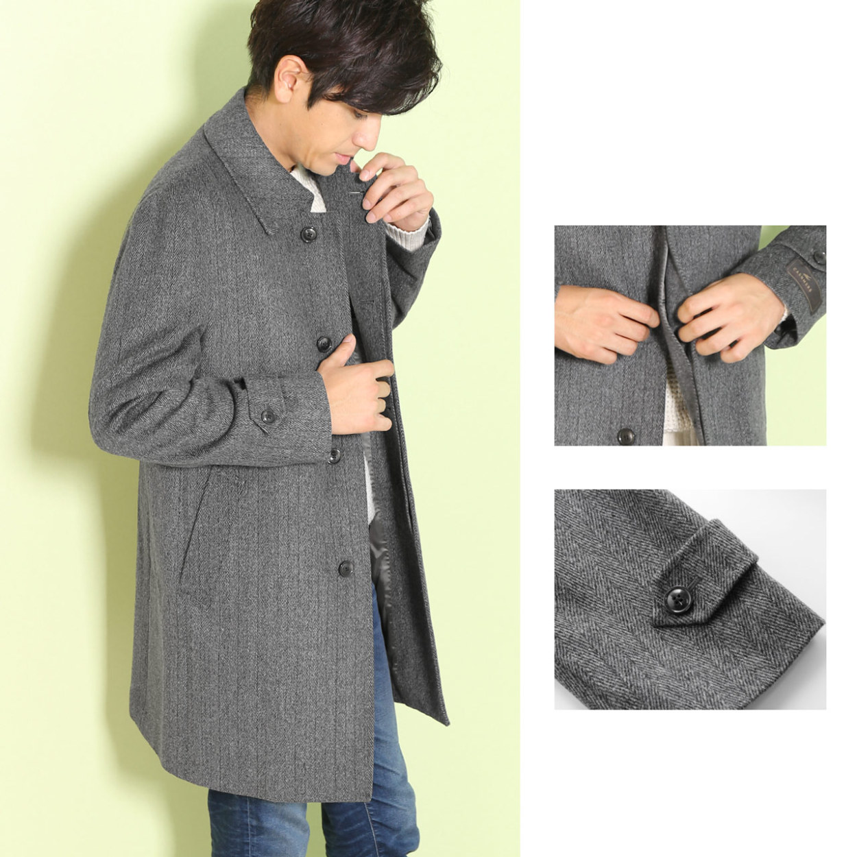 HALEINE（アレンヌ） [10%offクーポン]ステンカラーコート メンズ