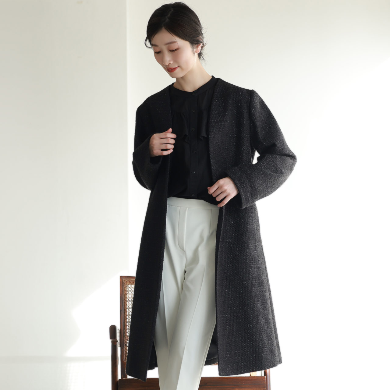 sankyo shokai（三京商会） ［期間限定価格］ノーカラー コート