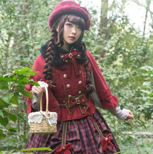 ロリータ服 ポンチョコート3色 ケープコート アウター ウール ファー