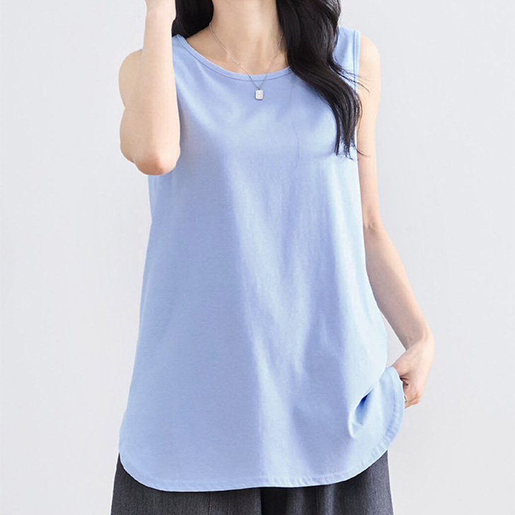 REAL STYLE タンクトップ レディース ロング 夏 涼しい 速乾 綿混