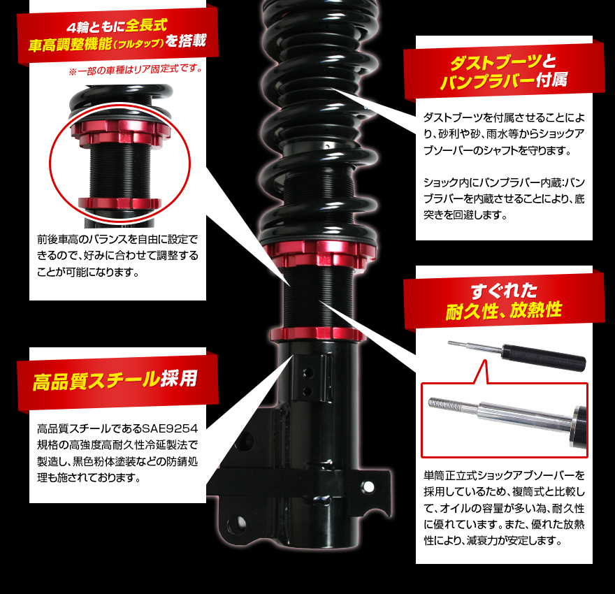 シュピーゲル 車高調 ステラ RN1 プロスペックワゴン 全長式