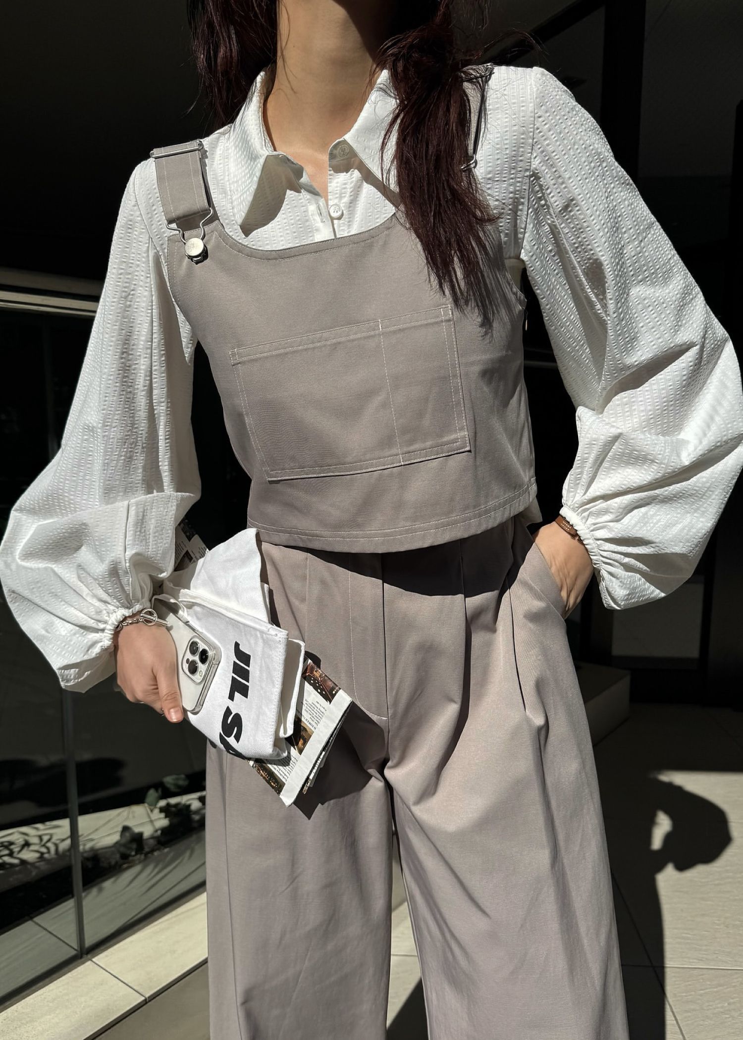 WILLFULLY - 2piece roll up suspenders all-in-one (Caffe mocha) / 2