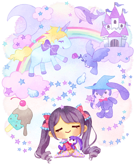 フリーイラスト | ゆめかわいい世界