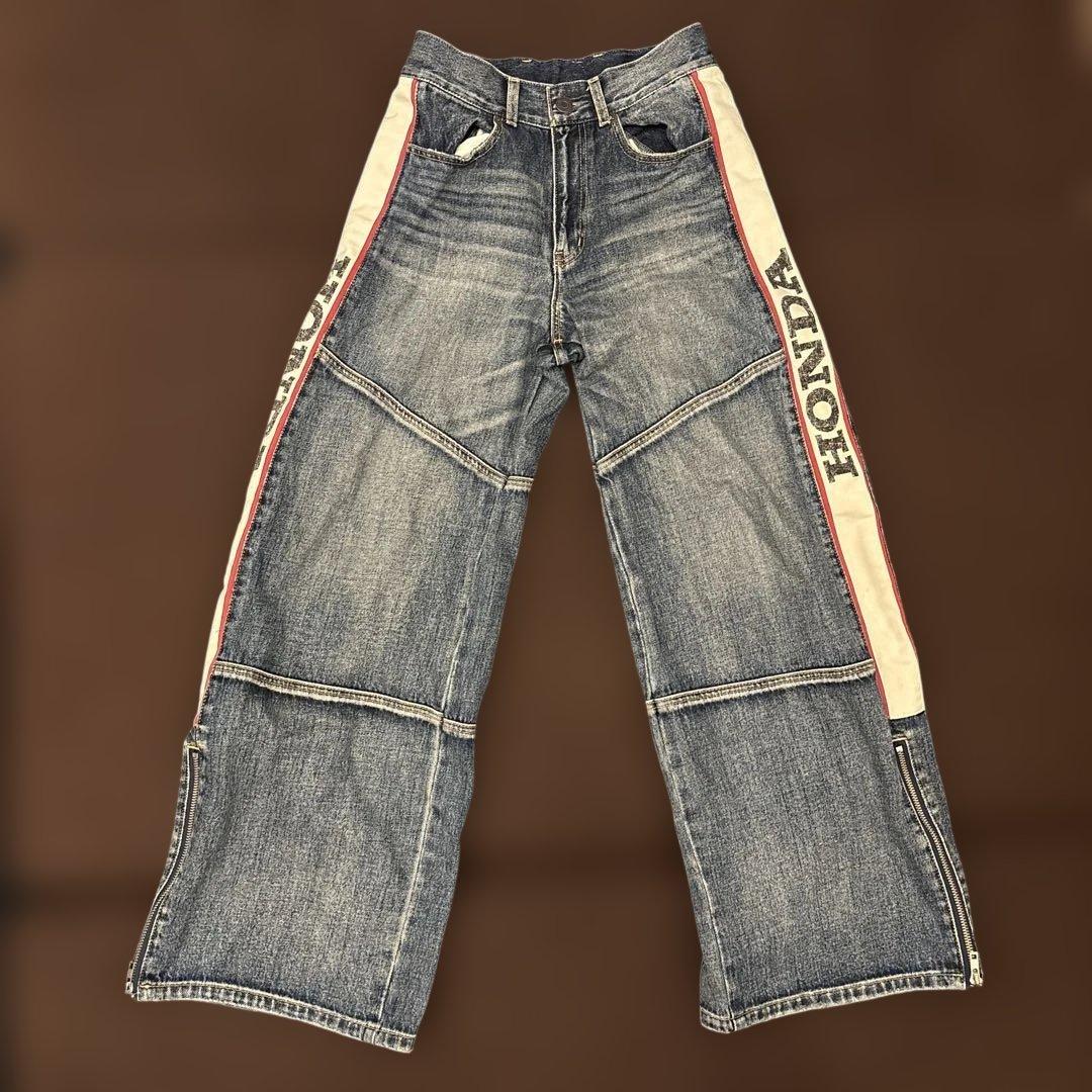 HONDA moussy コラボ ワイドレッグデニム MOUSSY マウジー × HONDA ホンダ DENIM デニム ワイドバギー 0｜Yahoo