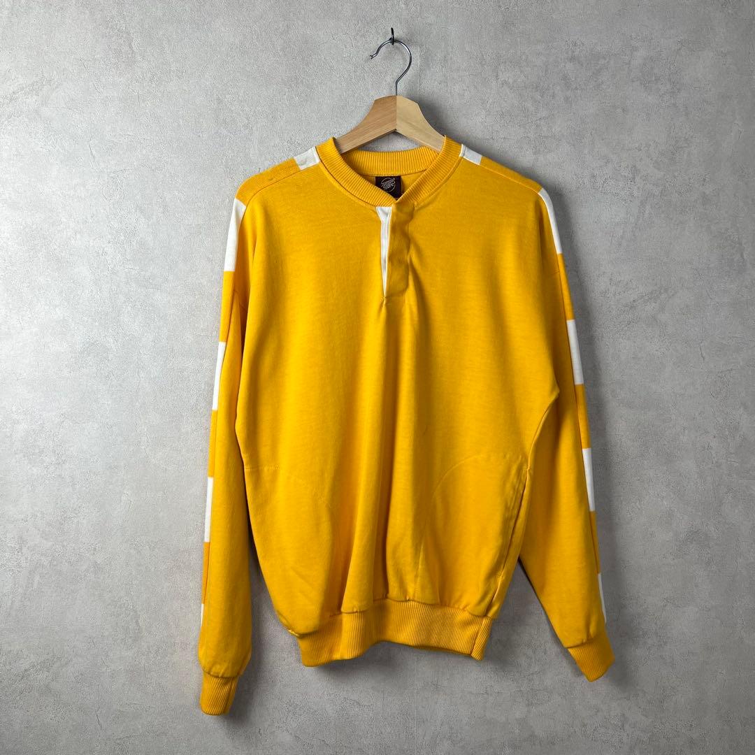80s 90s USA製 黄色 ヘンリーネック スウェット M vintage - メルカリ