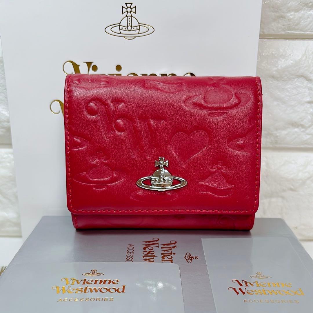 ショッパー付】Vivienne Westwood 3つ折り財布 レッド マット - メルカリ