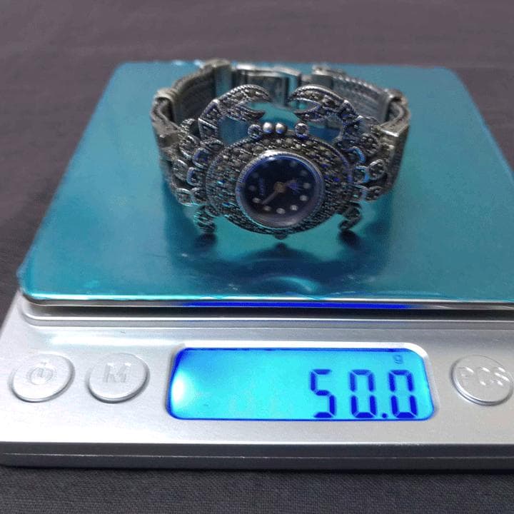 マーカサイトブレスウォッチMK02カニモチーフ シルバー925