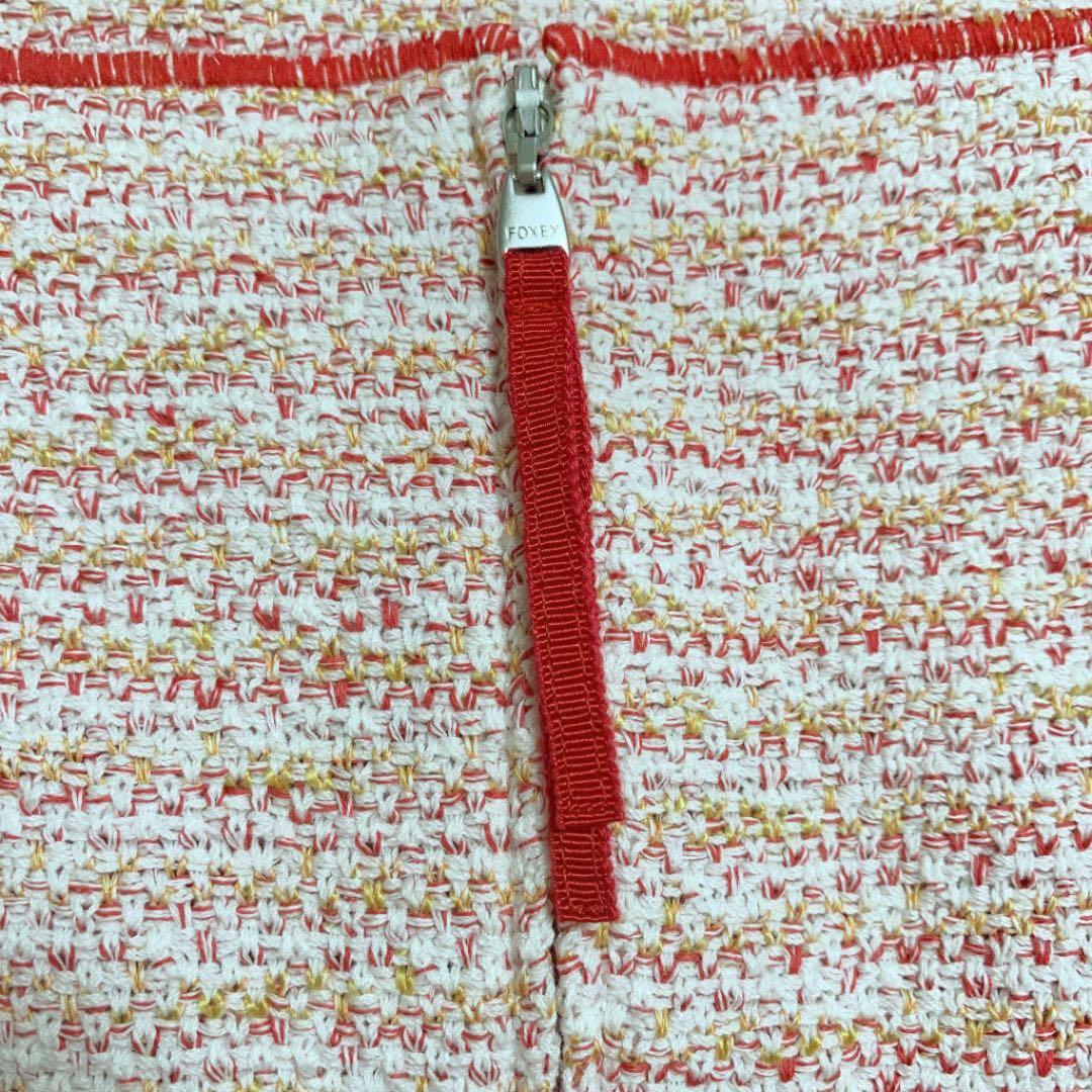 美品】FOXEY♡サマーツイードワンピース・レッド40