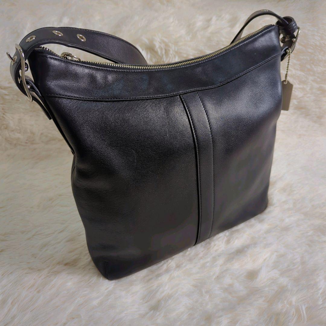 coach コーチ ショルダーバッグ 黒 レザー 肩掛け 斜め掛け 9188