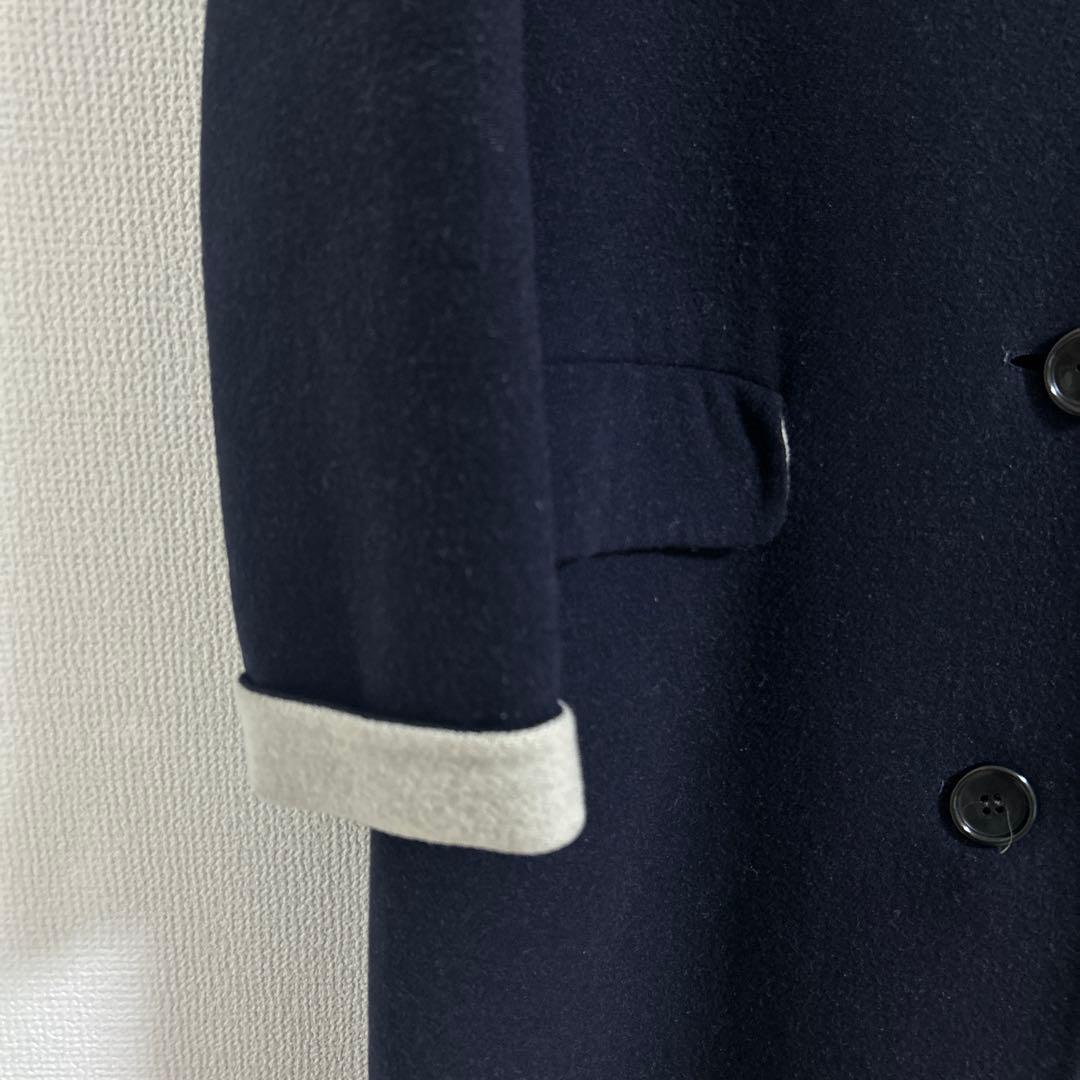 美品】定価8万 theory luxe ウールチェスターコート ネイビー 38