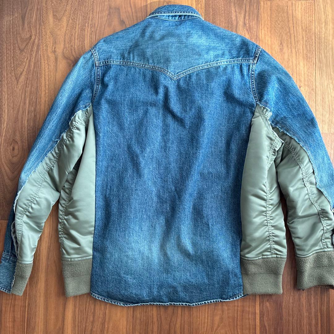 名作21AW sacai サカイ ドッキングデニムシャツ サイズ2 - メルカリ