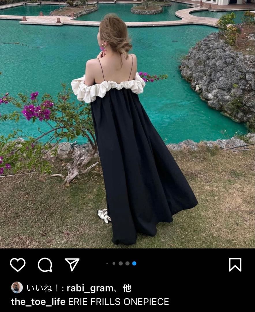 THE TOE】ERIE FRILLS ONEPIECE ブラック - メルカリ