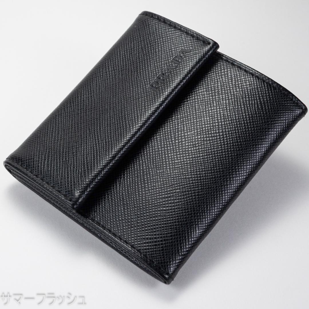 PRADA プラダ ケース サフィアーノレザー ブラック 小銭入れ 中古・古着通販】PRADA (プラダ) サフィアーノ ボックス型 コイン
