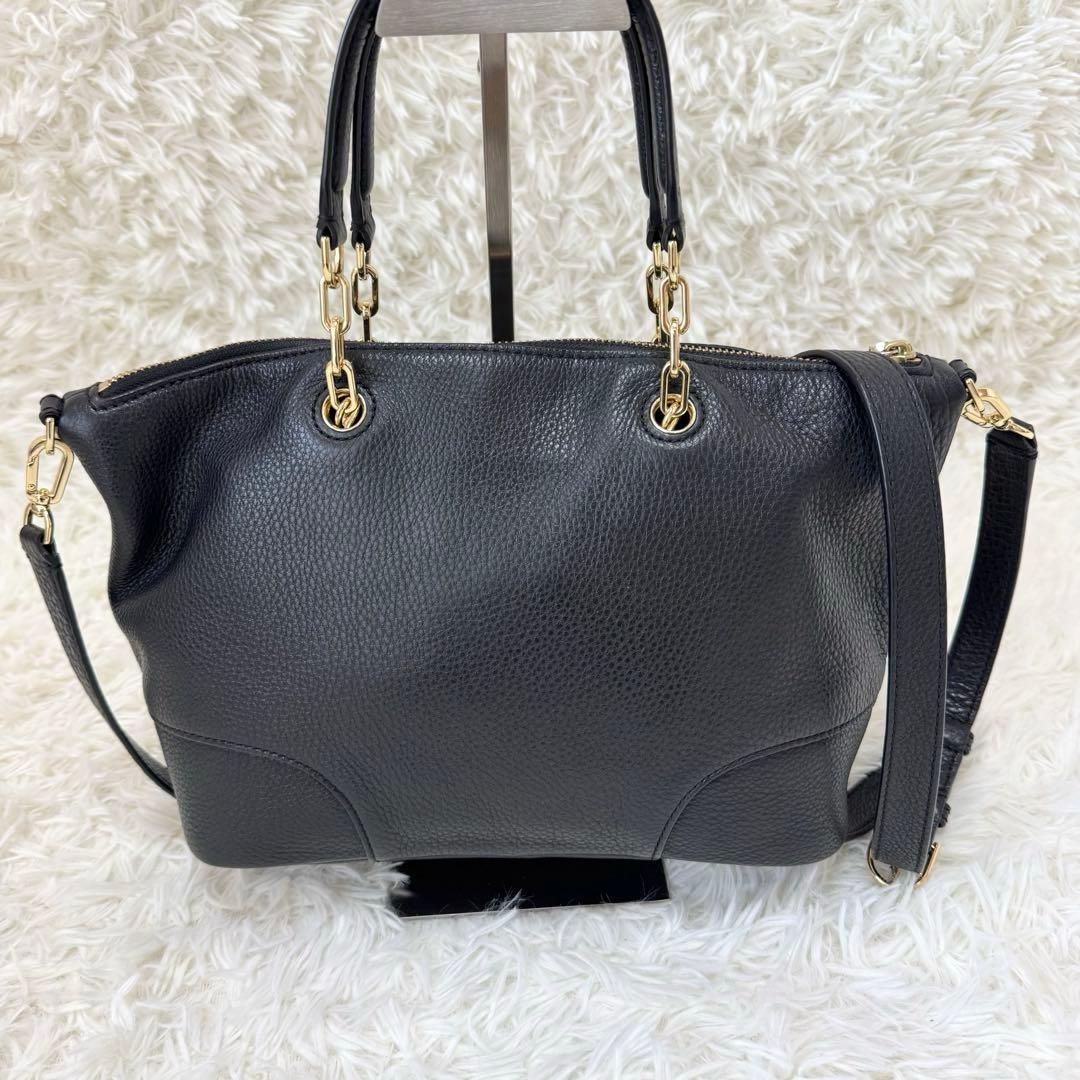 トリーバーチ レザー 2way トートバッグ ブラック ゴールド金具