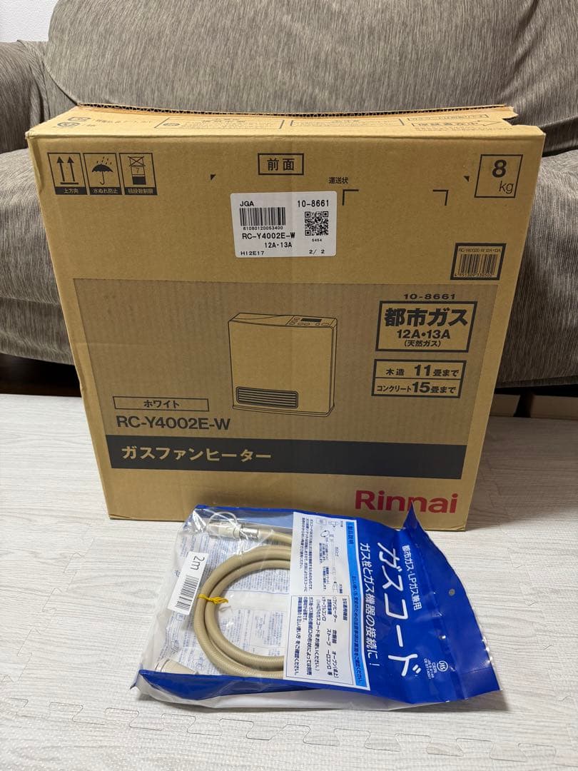 Rinnai ガスファンヒーター RC-Y4002E-W 都市ガス ホース2m付 89b5a561e7f4e08389843c164fc7f0
