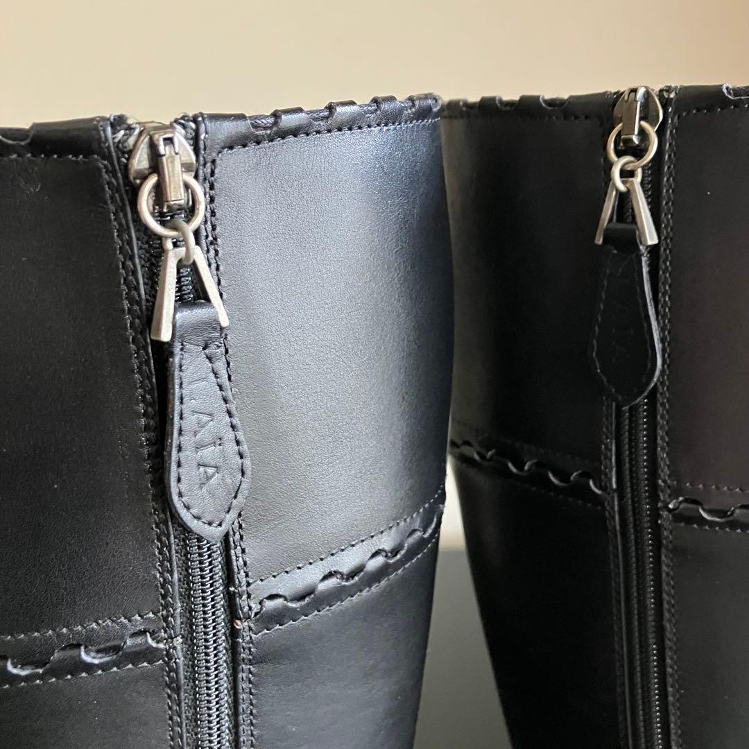 希少 ALAIA レザーロングブーツ ビンテージ アズディン・アライア