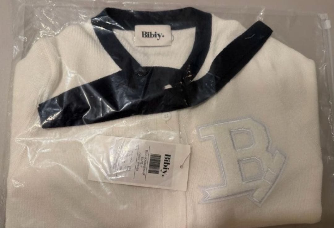 Bibiy B. CLUB TIE CARDIGAN カーディガン ホワイト - メルカリ