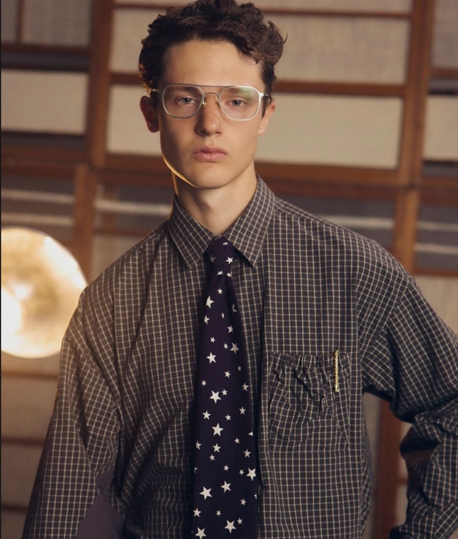 トップス refomed WRIST PATCH SLOUCH SHIRT \"CHECK\"