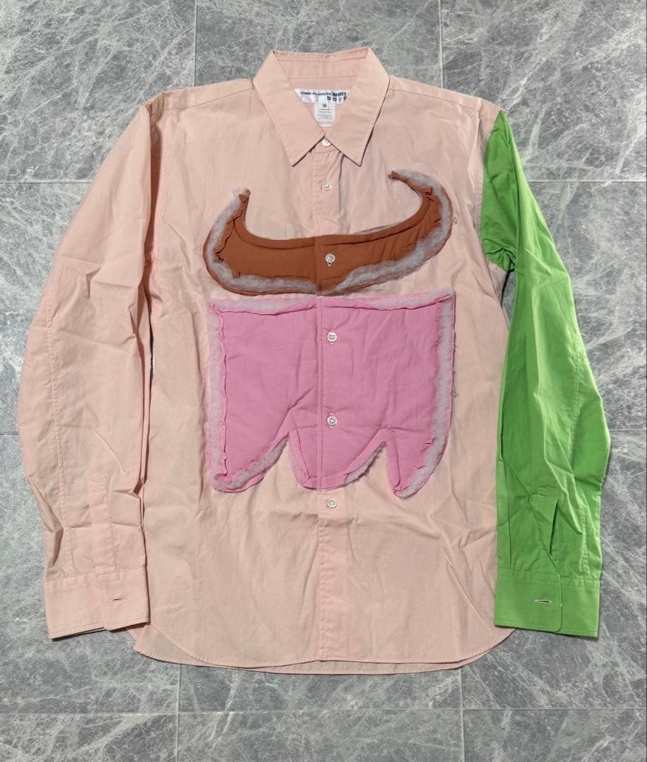 GARCONS SHIRT BOYS コムデギャルソン アップリケ シャツ M COMME des GARCONS SHIRT フランス製 コムデギャルソンシャツ SHIRTS