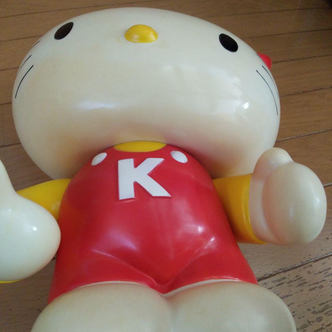 ハローキティ 貯金箱 赤/黄色 ソフビ レトロ 特大サイズ 1976