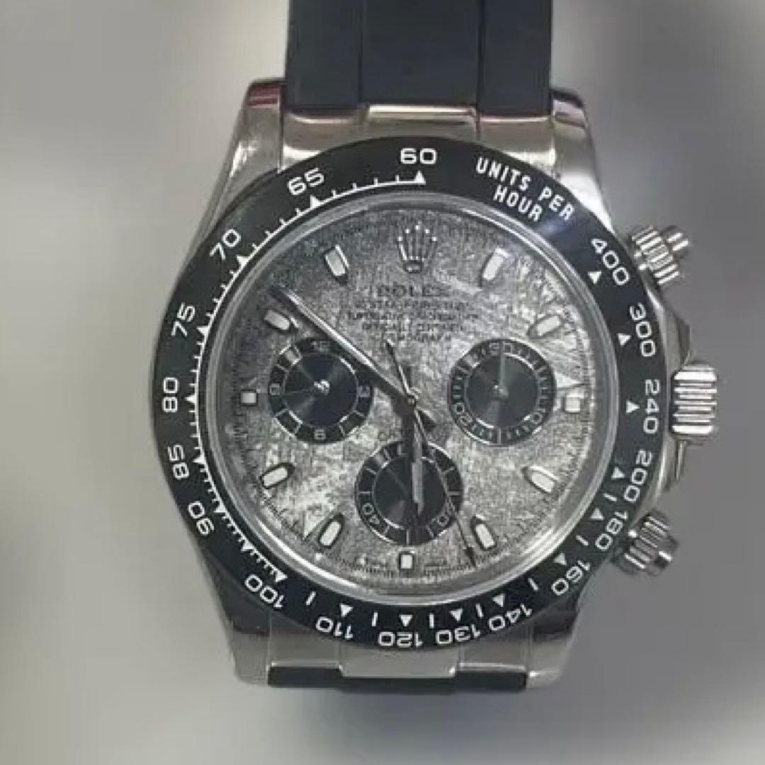 美品　ディトナ　クロノグラフ 自動巻腕時計 シルバー/ブラック　ラバーバンド SEIKO SELECTION 限定 セット セイコー 腕時計 時計 メンズ 男性