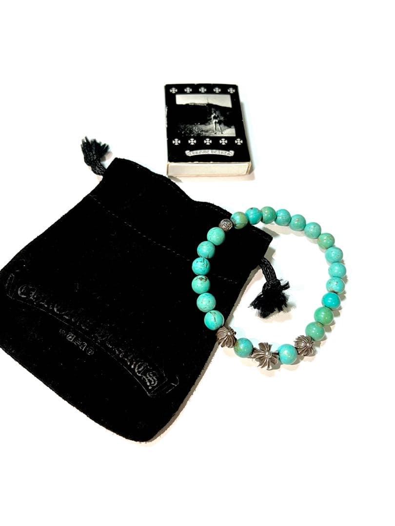 クロムハーツ ターコイズ ブレスレット 8mm L108219623 - アクセサリー